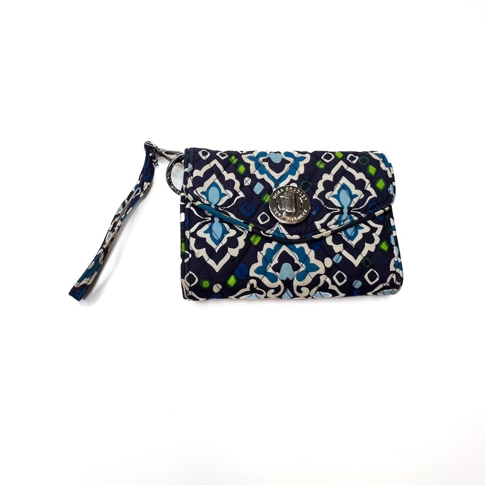 Vera Bradley Wristlet and Coin Purse Ink Blue Quilted Fabric Bags - Picture 3 of 8